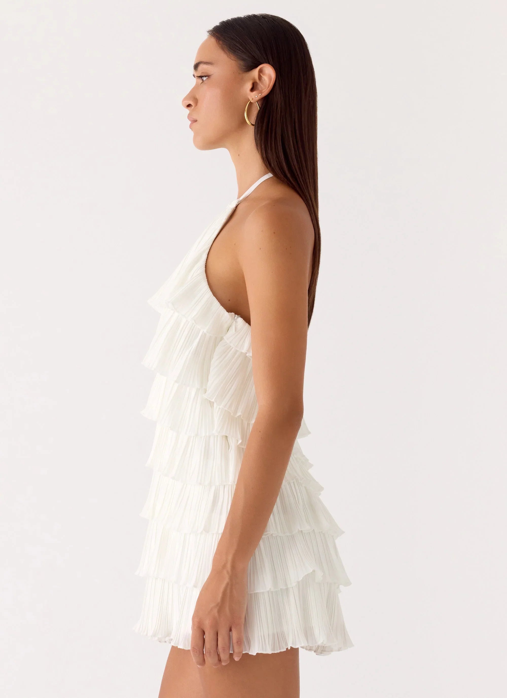 Lunar Bloom Mini Dress - Ivory